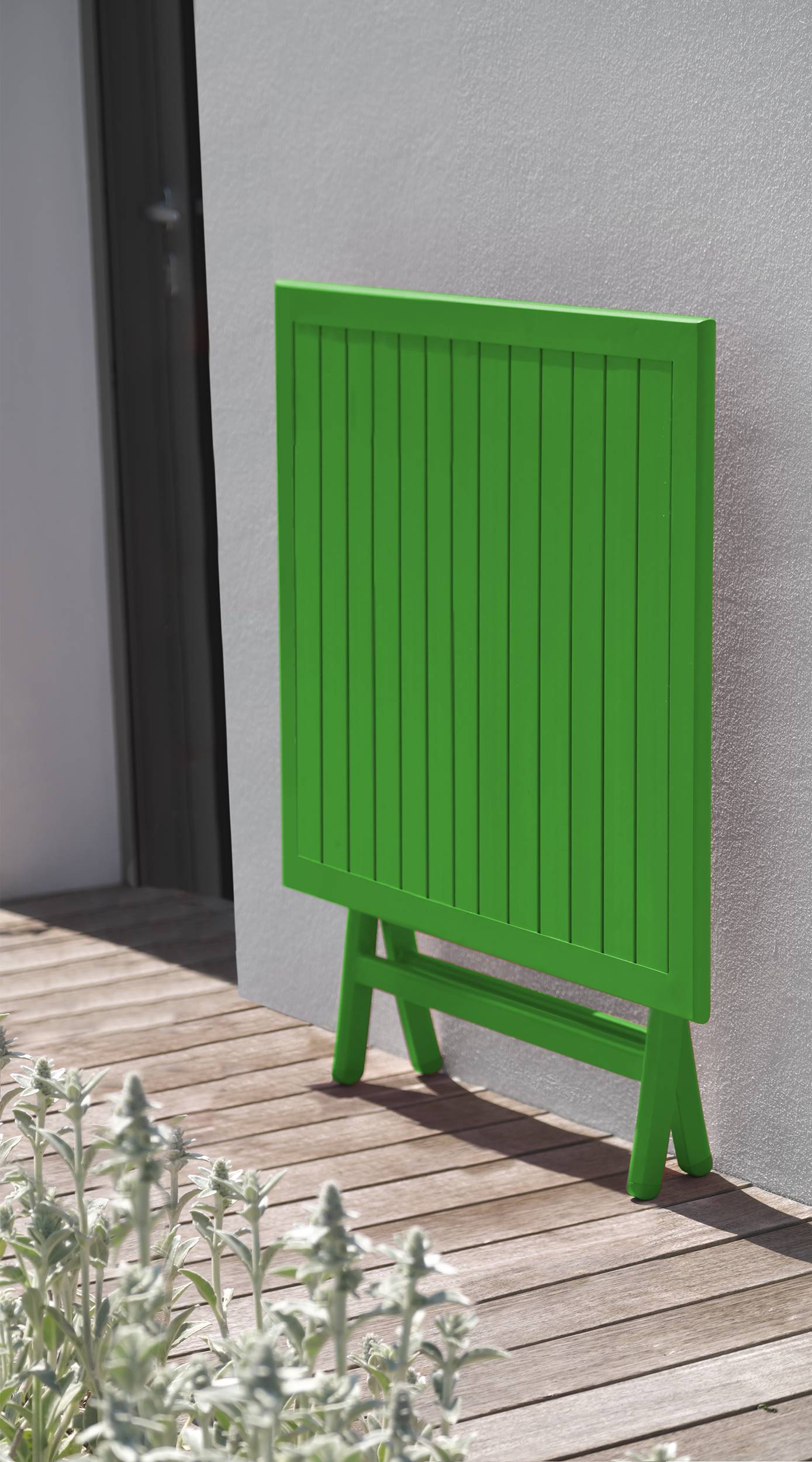 City Garden - Table de jardin carrée pliante en aluminium - Vert prairie - MARIUS - Imagen 2