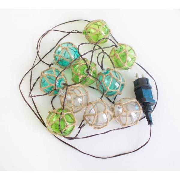 Guirlande lumineuse extérieure boules colorées ficelle tressée 2M MARE 10 LED blanc chaud - Imagen 5