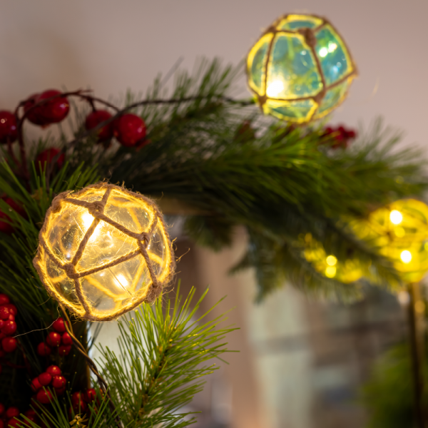 Guirlande lumineuse extérieure boules colorées ficelle tressée 2M MARE 10 LED blanc chaud - Imagen 8