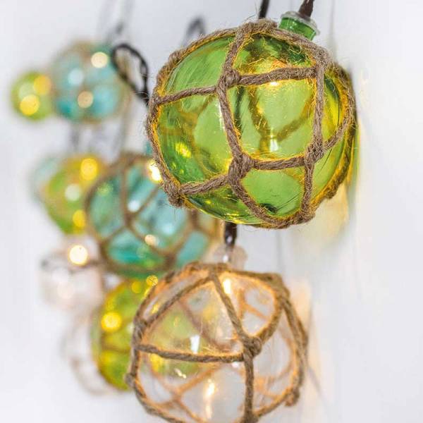 Guirlande lumineuse extérieure boules colorées ficelle tressée 2M MARE 10 LED blanc chaud - Imagen 1