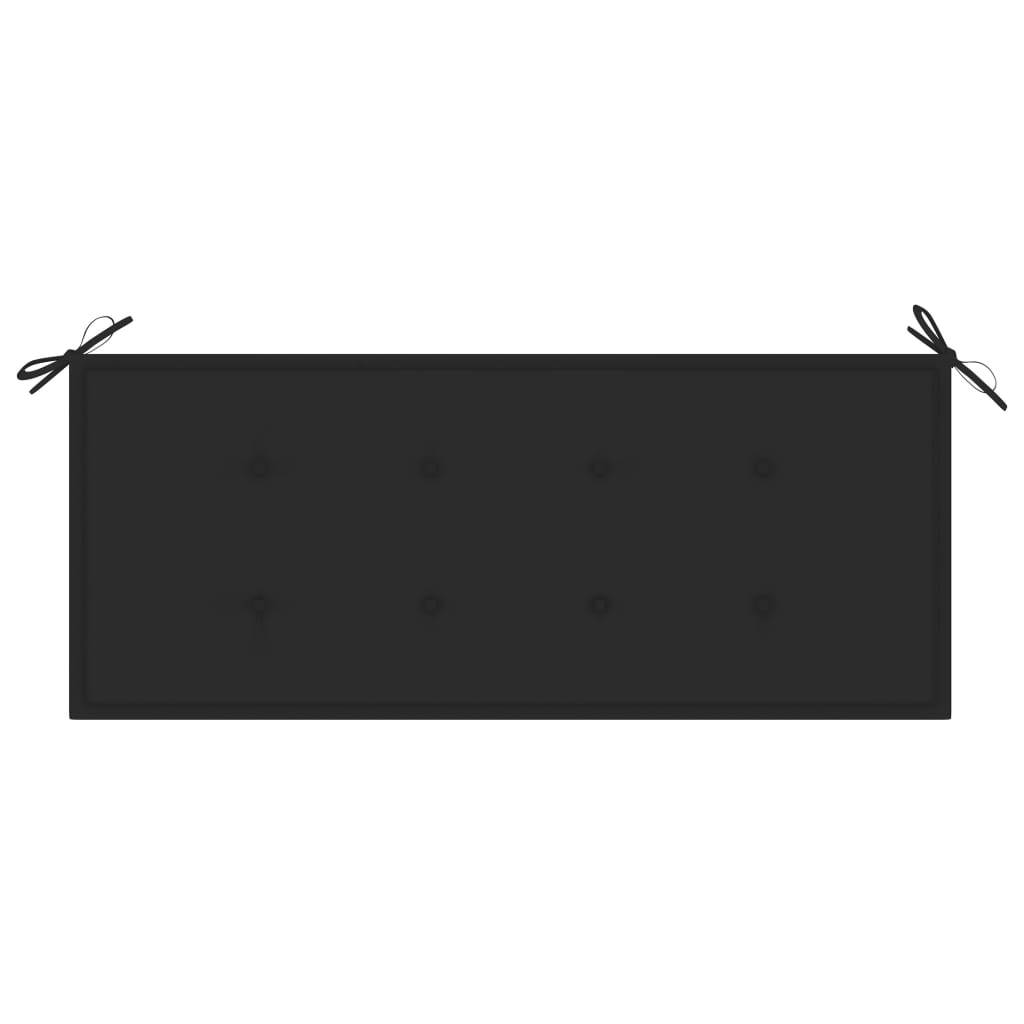 Helloshop26 - Banc de jardin meuble de patio d'extérieur terrasse avec coussin noir 120 cm bois de teck massif - Imagen 6