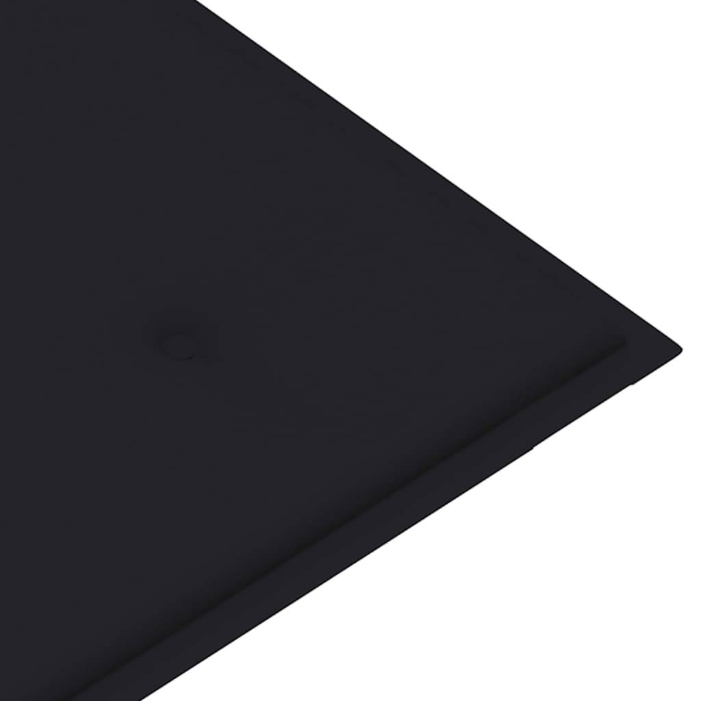 Helloshop26 - Banc de jardin meuble de patio d'extérieur terrasse avec coussin noir 120 cm bois de teck massif - Imagen 7