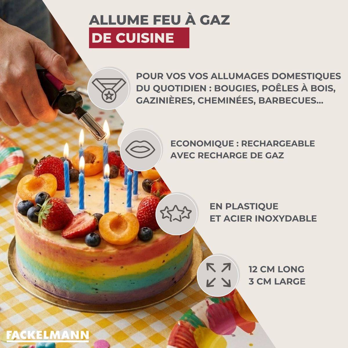 Petit allume gaz flexible Fackelmann Tecno - Image 3