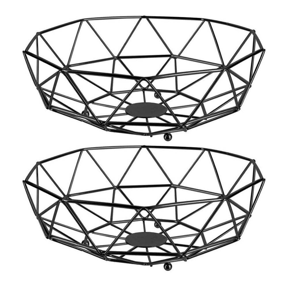 The Home Deco Factory - Corbeille filaire géométrique 26 cm (Lot de 2) - Imagen 2