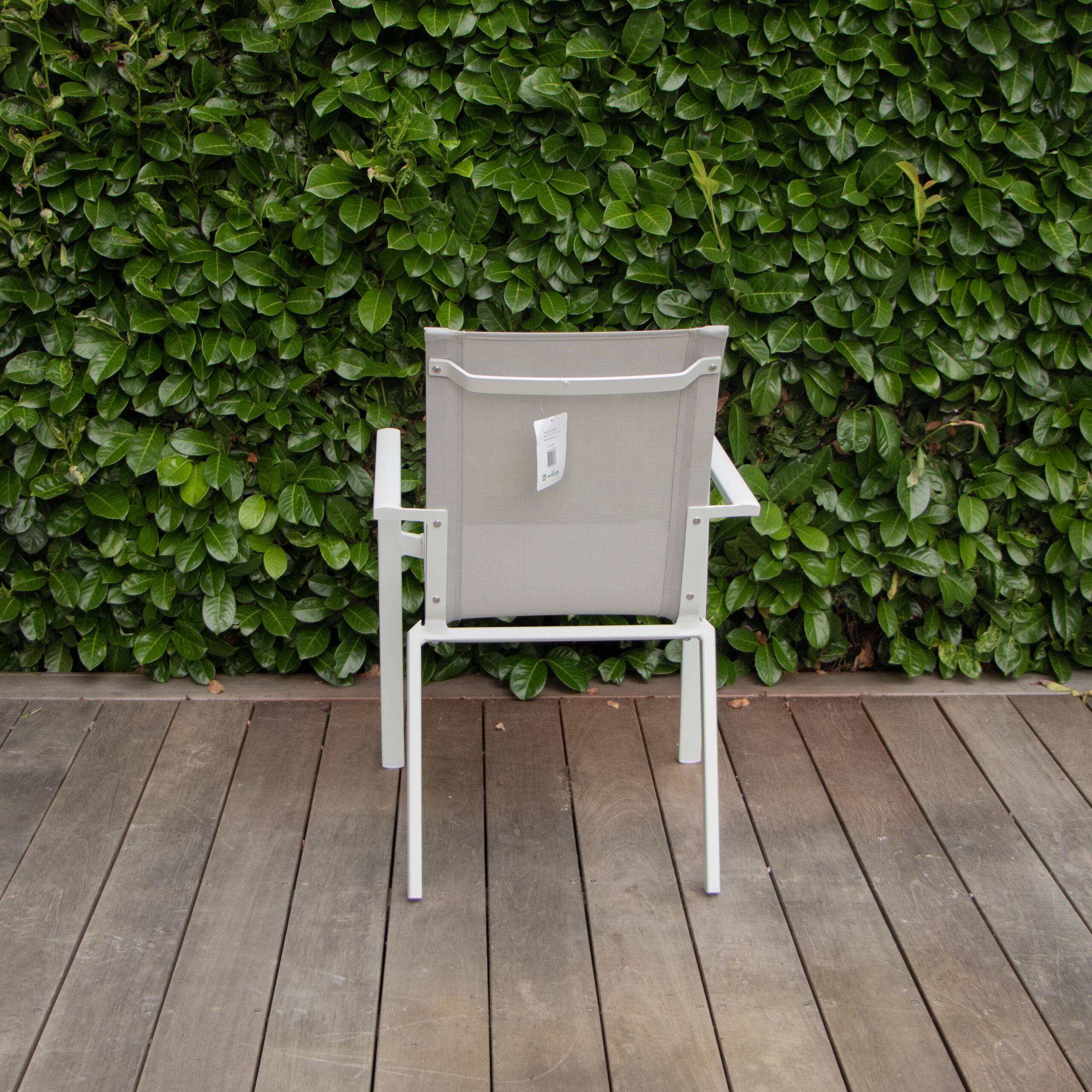 Wilsa Garden - Fauteuil de jardin aluminium blanc textilène WHITESTAR - Imagen 4