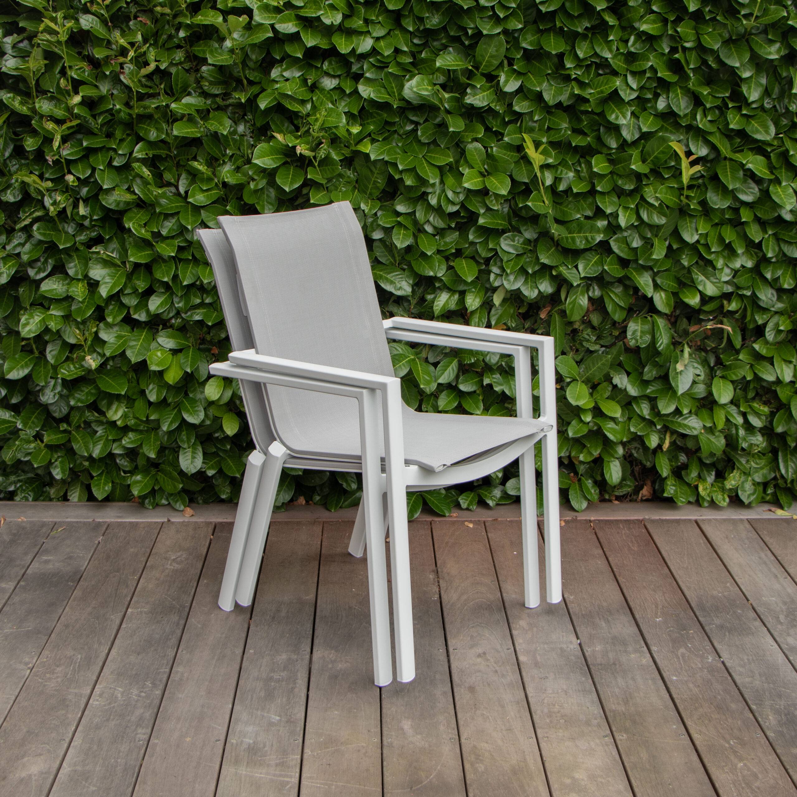 Wilsa Garden - Fauteuil de jardin aluminium blanc textilène WHITESTAR - Imagen 5