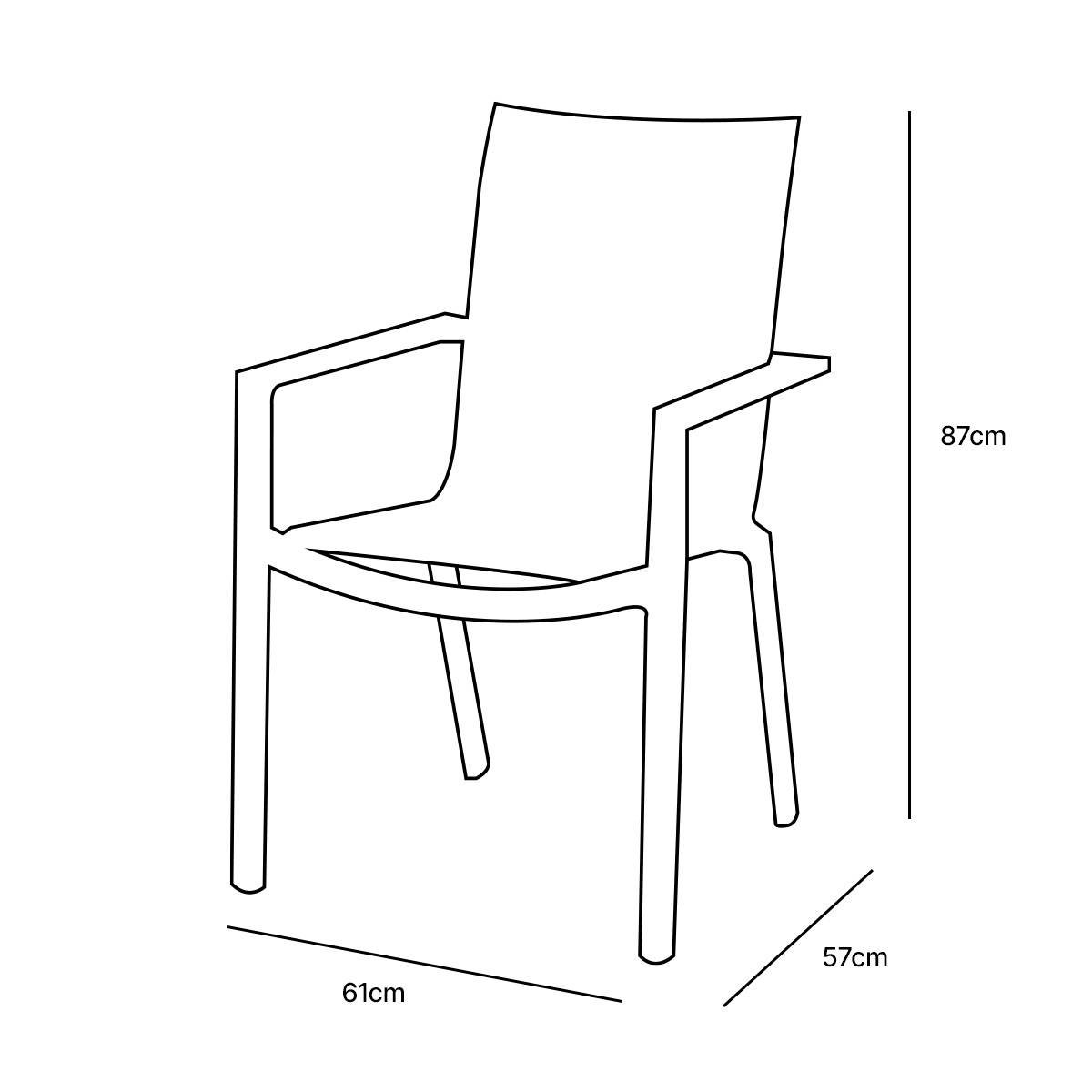 Wilsa Garden - Fauteuil de jardin aluminium blanc textilène WHITESTAR - Imagen 7