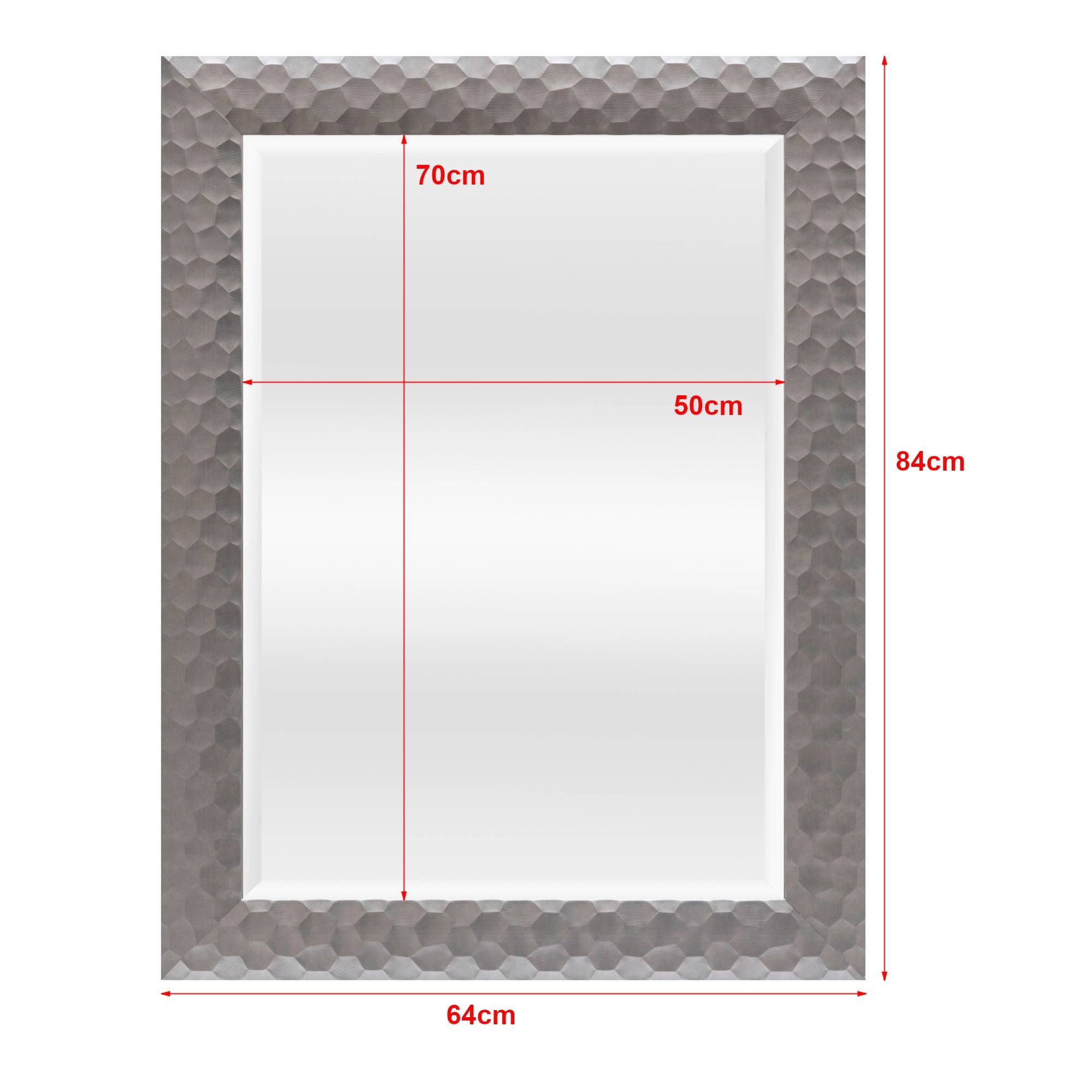 Helloshop26 - Miroir mural ocre rectangulaire 84 x 64 cm argenté - Imagen 3