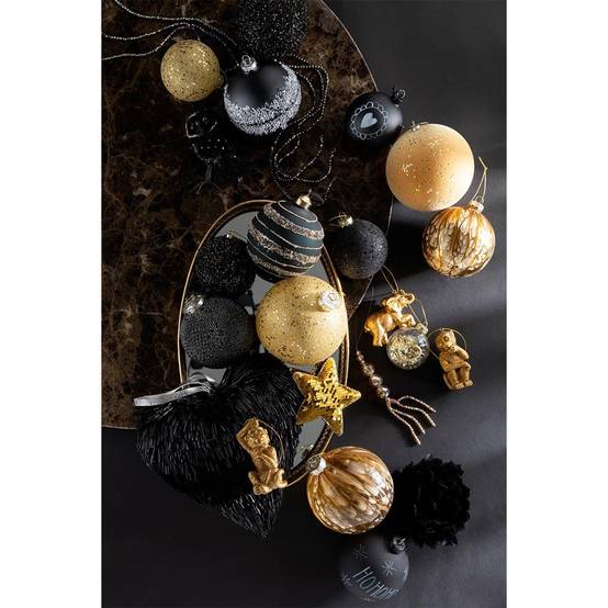 Lot de 6 Boules de Noël "Tableau" 8cm Noir - Image 3