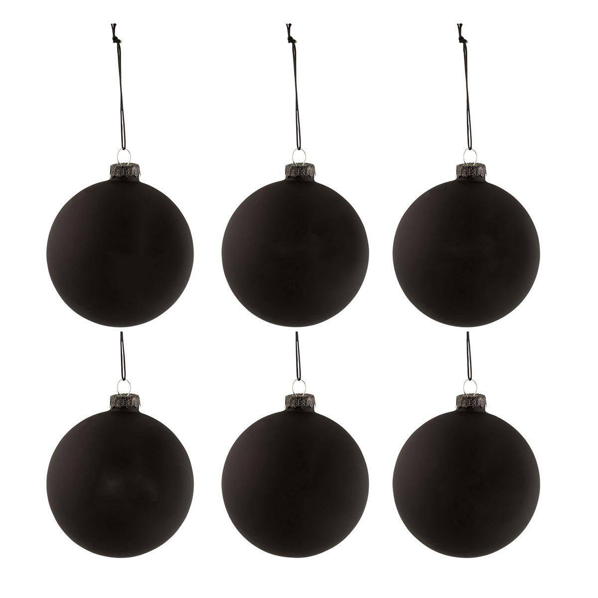 Lot de 6 Boules de Noël "Tableau" 8cm Noir - Image 1