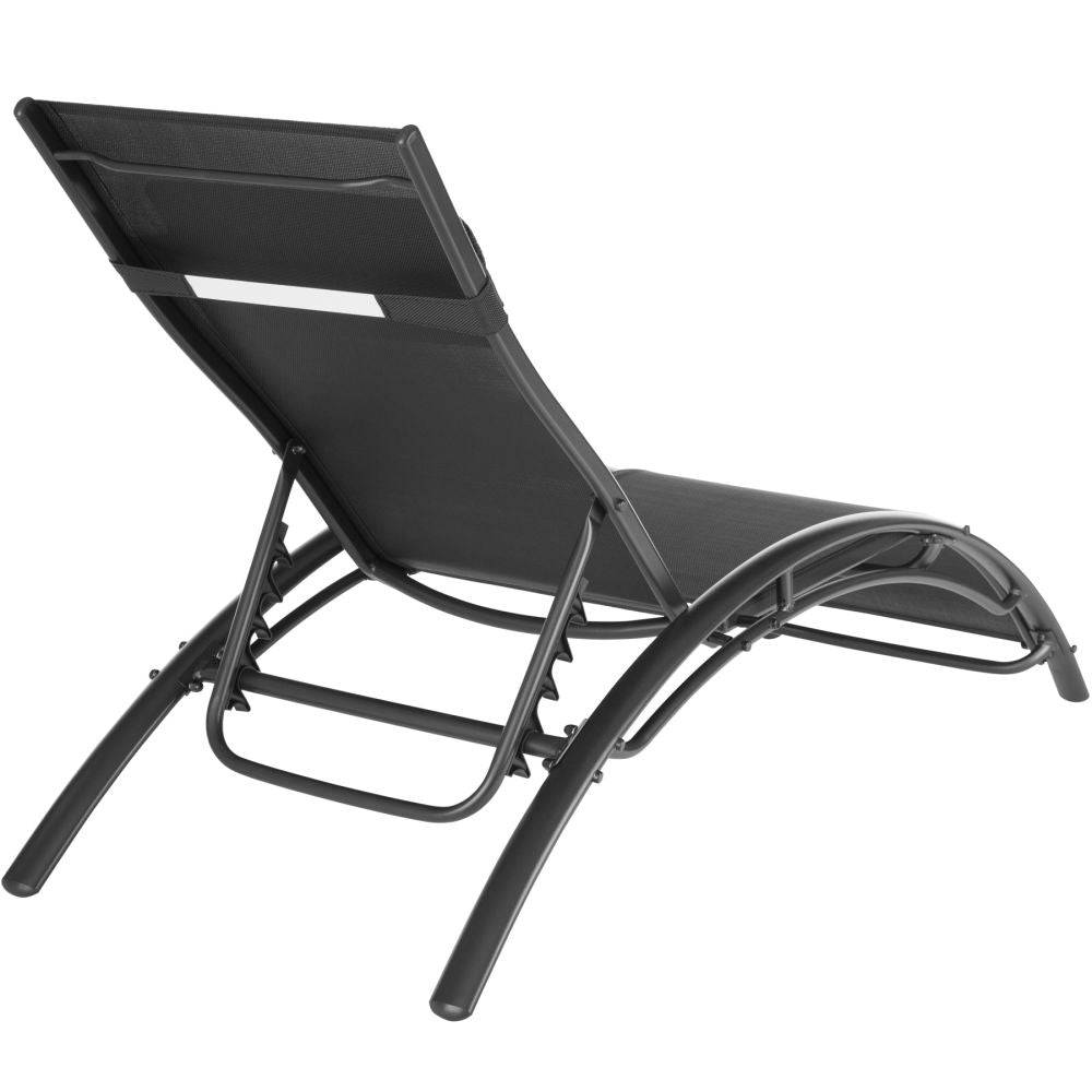 Helloshop26 - Lot de 2 transats bain de soleil avec coussin de tête noir - Imagen 3