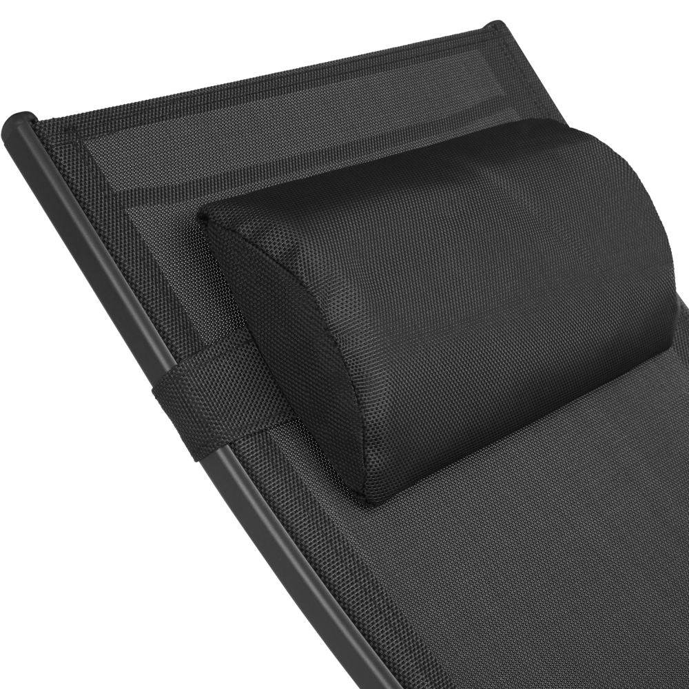 Helloshop26 - Lot de 2 transats bain de soleil avec coussin de tête noir - Imagen 4