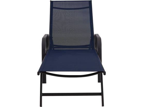 Lot De 2 Bains De Soleil En Métal Avec Accoudoirs "farniente" - Bleu Nuit -habitat Et Jardin - Image 2