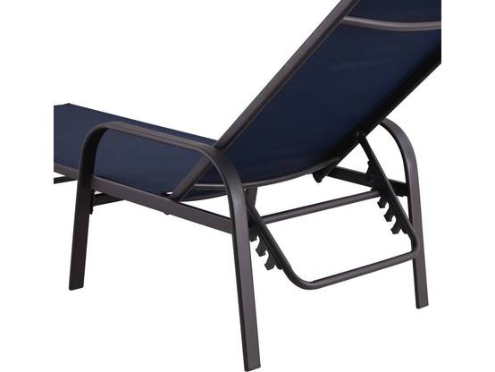 Lot De 2 Bains De Soleil En Métal Avec Accoudoirs "farniente" - Bleu Nuit -habitat Et Jardin - Image 3