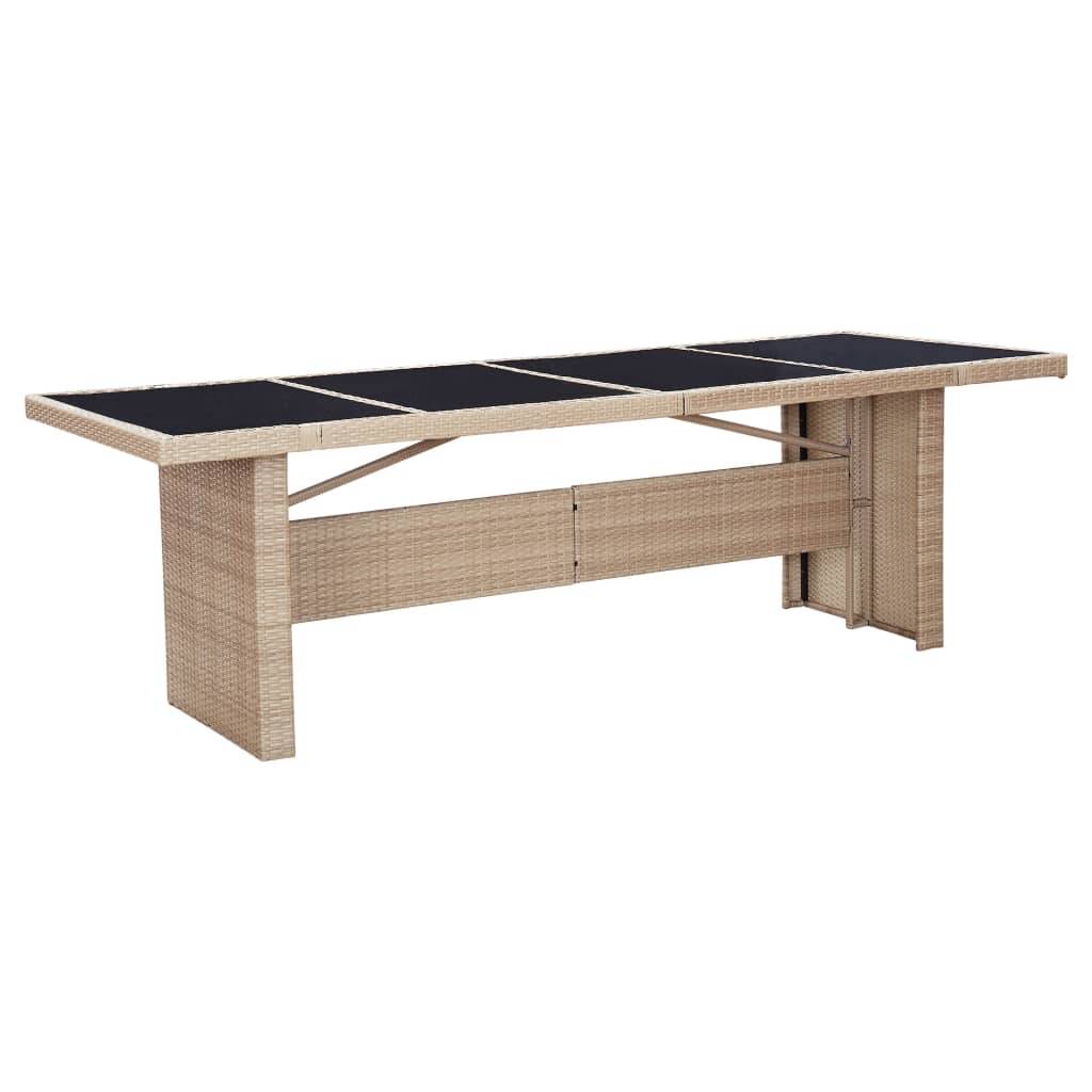 Helloshop26 - Salon de jardin meuble d'extérieur ensemble de mobilier avec coussins 9 pièces résine tressée beige - Imagen 5