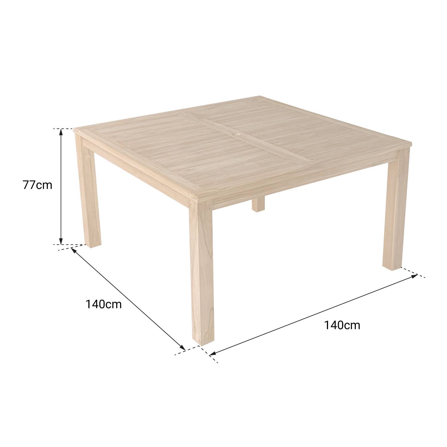 Table carrée 140cm en teck JAVA - HAPPY GARDEN - Image 3