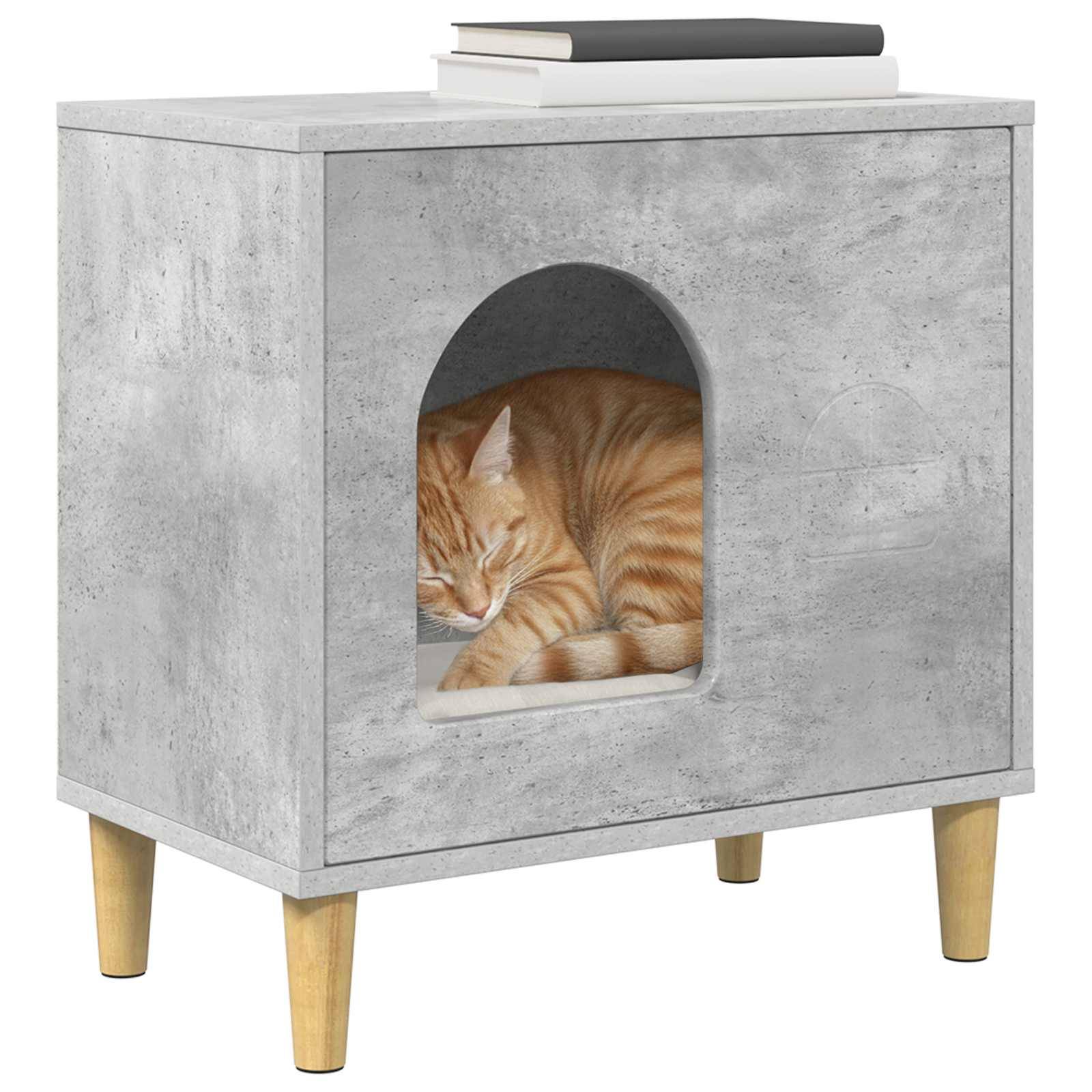 Vidaxl - Maison pour chat Béton 51 x 30 x 52 cm Bois d'ingénierie vidaXL 8000665 - Image 4