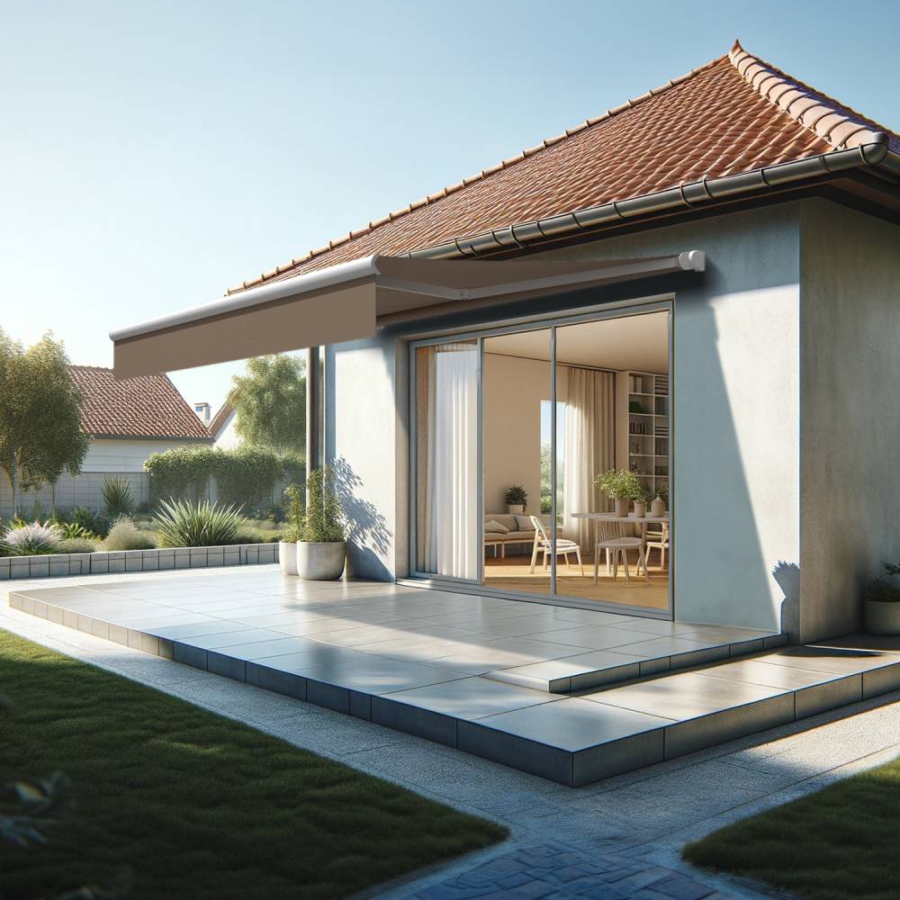 Intersun - Store banne loggia AMARITE 3,00x2,00 M (Motorisé et Interrupteur - Blanc - Taupe) - INTERSUN - Imagen 2