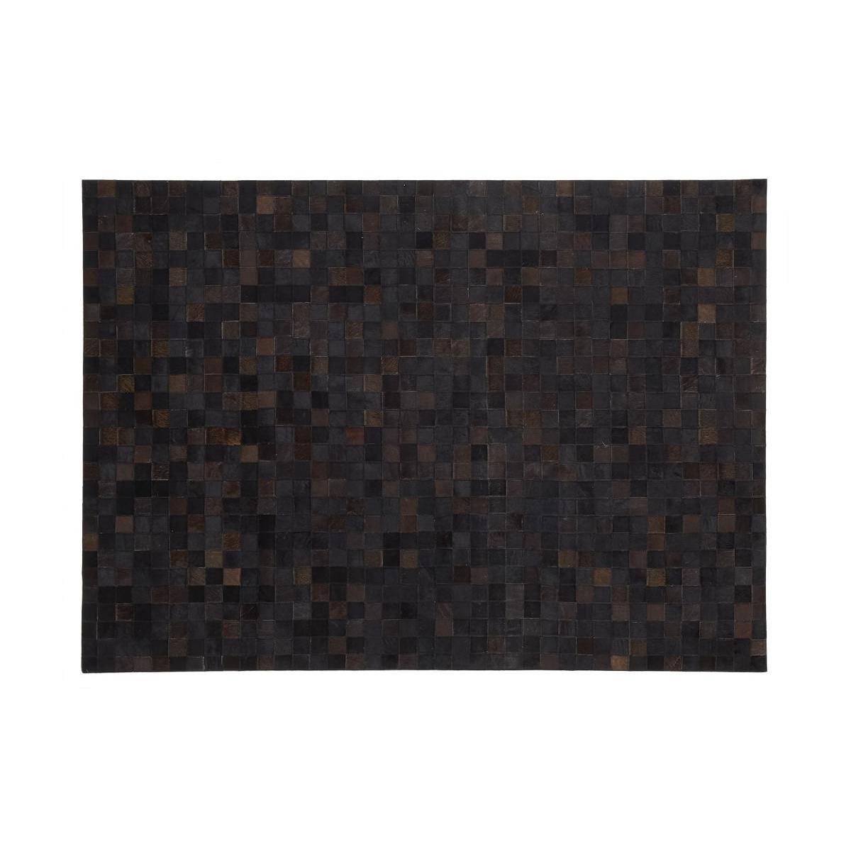 Aubry Gaspard - Tapis en peau de vache véritable Mosaïque noire - Imagen 1