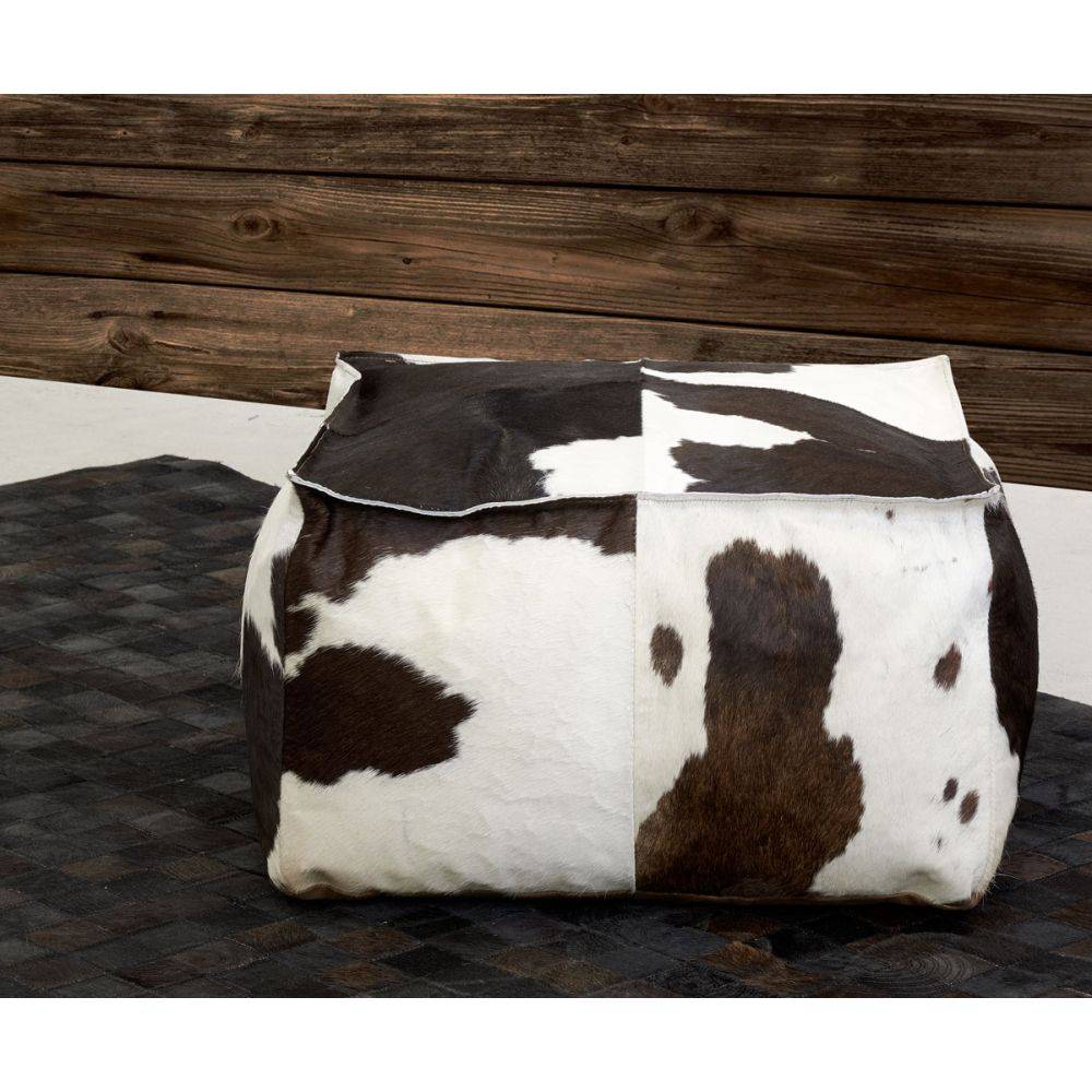 Aubry Gaspard - Tapis en peau de vache véritable Mosaïque noire - Imagen 2