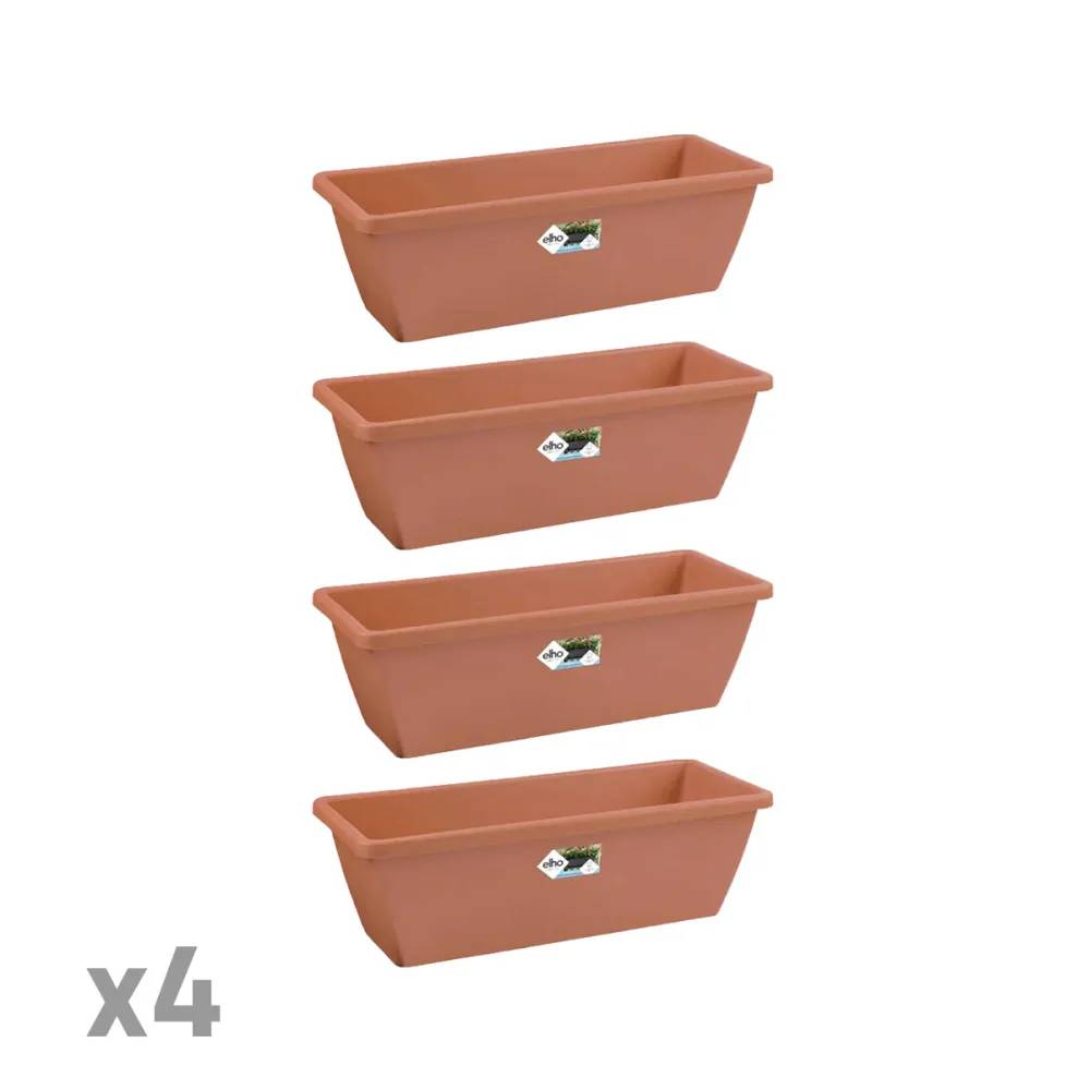 Elho - Lot de 4 Balconnières Elho® 70x16cm en plastique effet terre cuite - Image 2