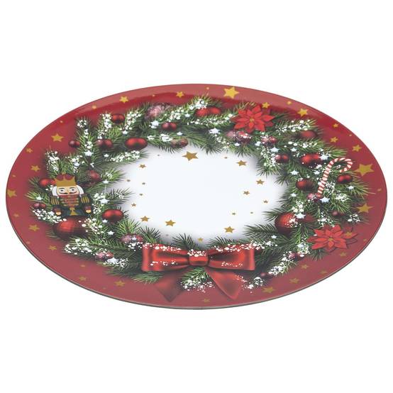 Lot de 12 dessous d'assiette Couronne de Noël D. 33 cm - Rouge - Atmosphera - Image 2