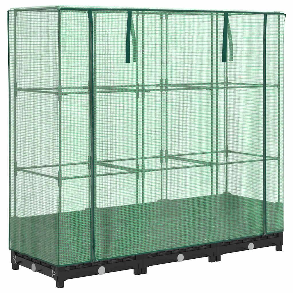 ComfortXL - Carré potager surélevé avec serre de culture polypropylène aspect rotin 120cm Noir – ComfortXL Outdoor Living - Image 2