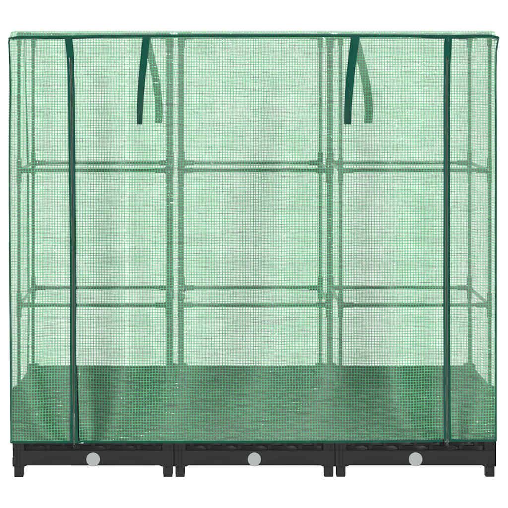ComfortXL - Carré potager surélevé avec serre de culture polypropylène aspect rotin 120cm Noir – ComfortXL Outdoor Living - Image 4