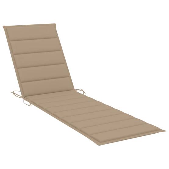 Helloshop26 - Transat chaise longue bain de soleil lit de jardin terrasse meuble d'extérieur avec coussin beige bois de teck solide - Imagen 9