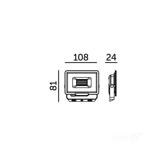 Projecteur LED MH 20W noir 4000K IP65 blanc naturel - Image 2