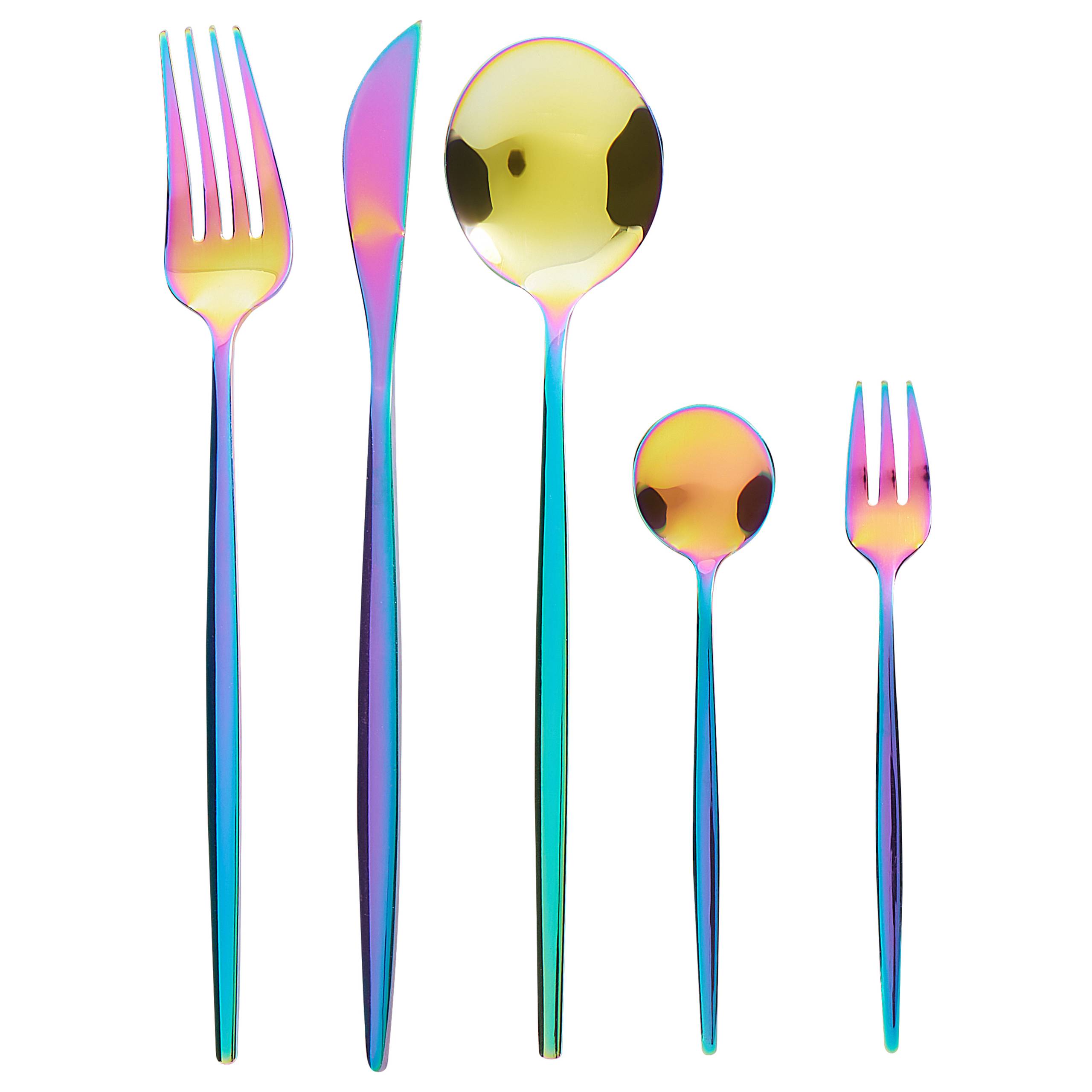 Beliani - Ensemble de couverts Acier inox Multicolore RIGATONI - 5x22x2- Beliani - Image 2