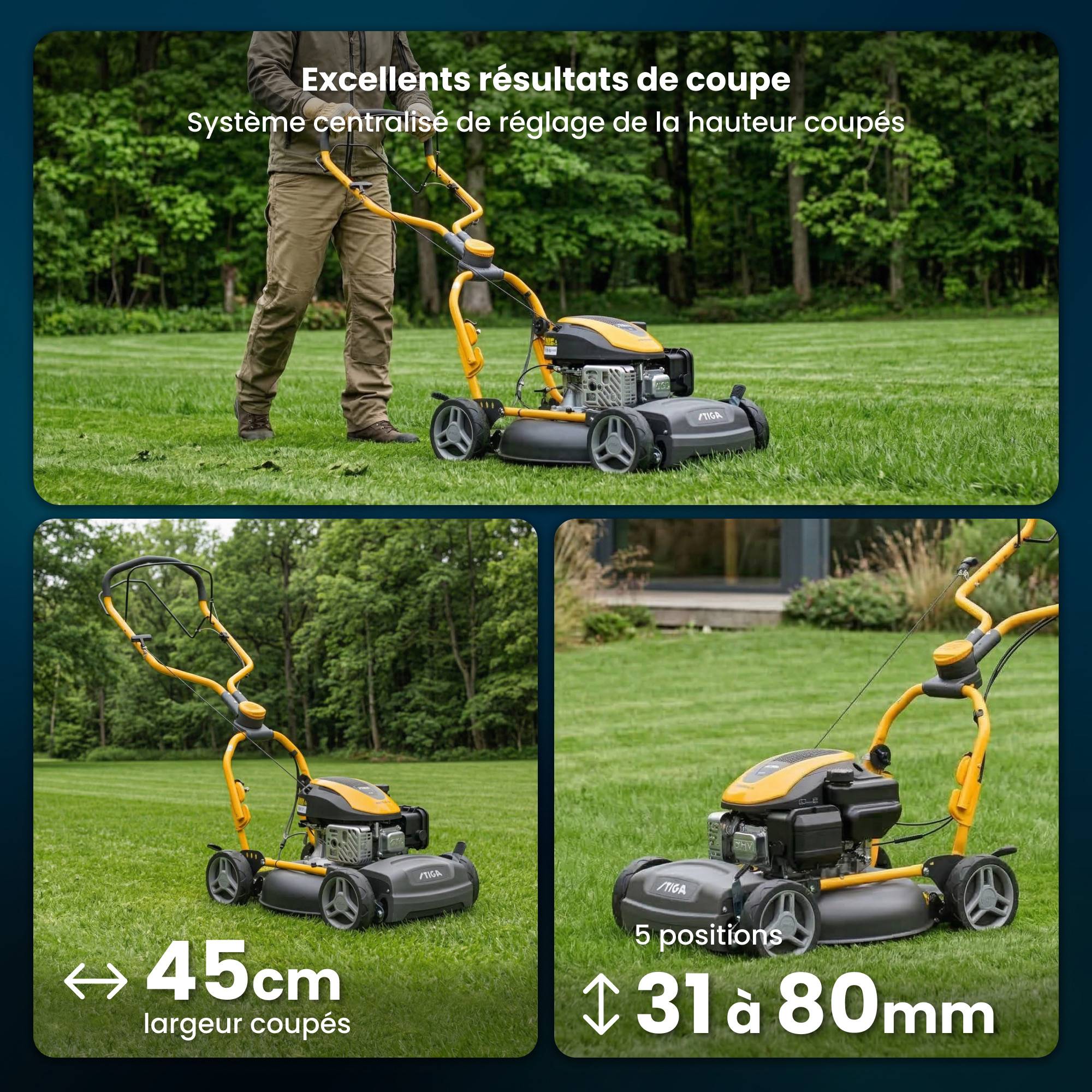 Stiga - Tondeuse MULTICLIP 547 S, 123cc, largeur 45 cm, mulching - STIGA - Image 4