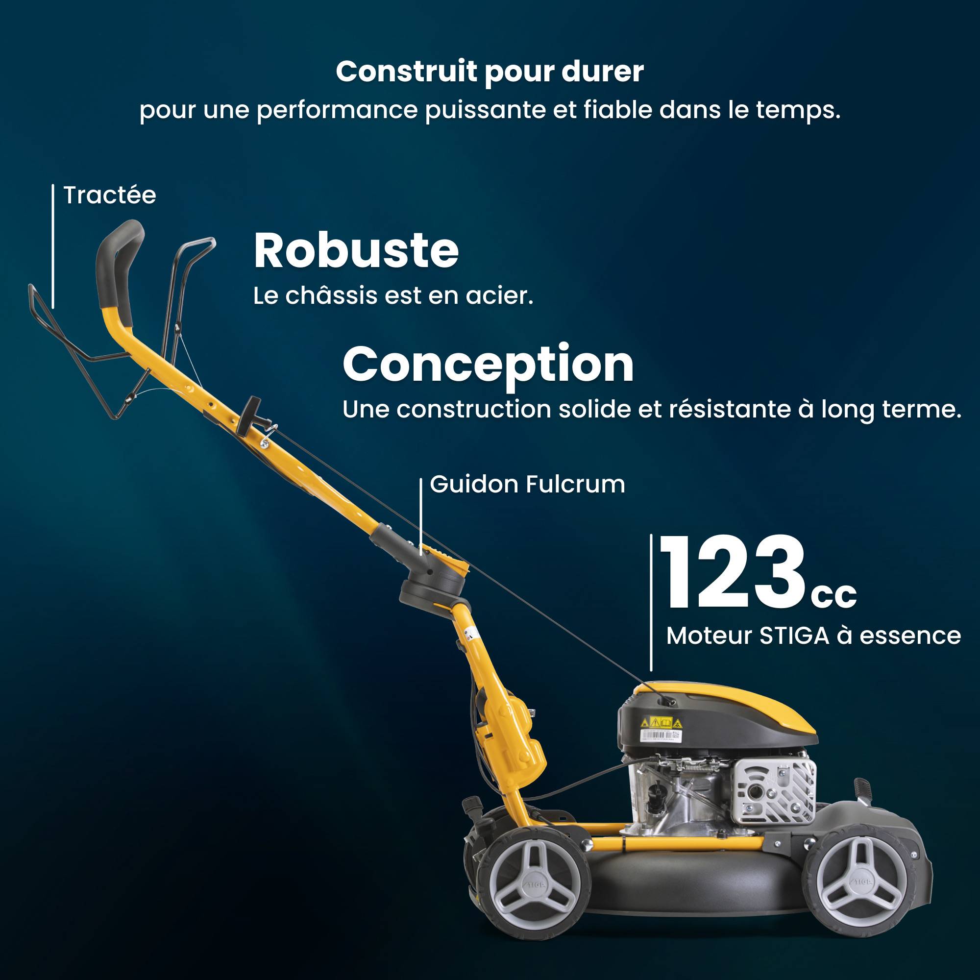 Stiga - Tondeuse MULTICLIP 547 S, 123cc, largeur 45 cm, mulching - STIGA - Image 2