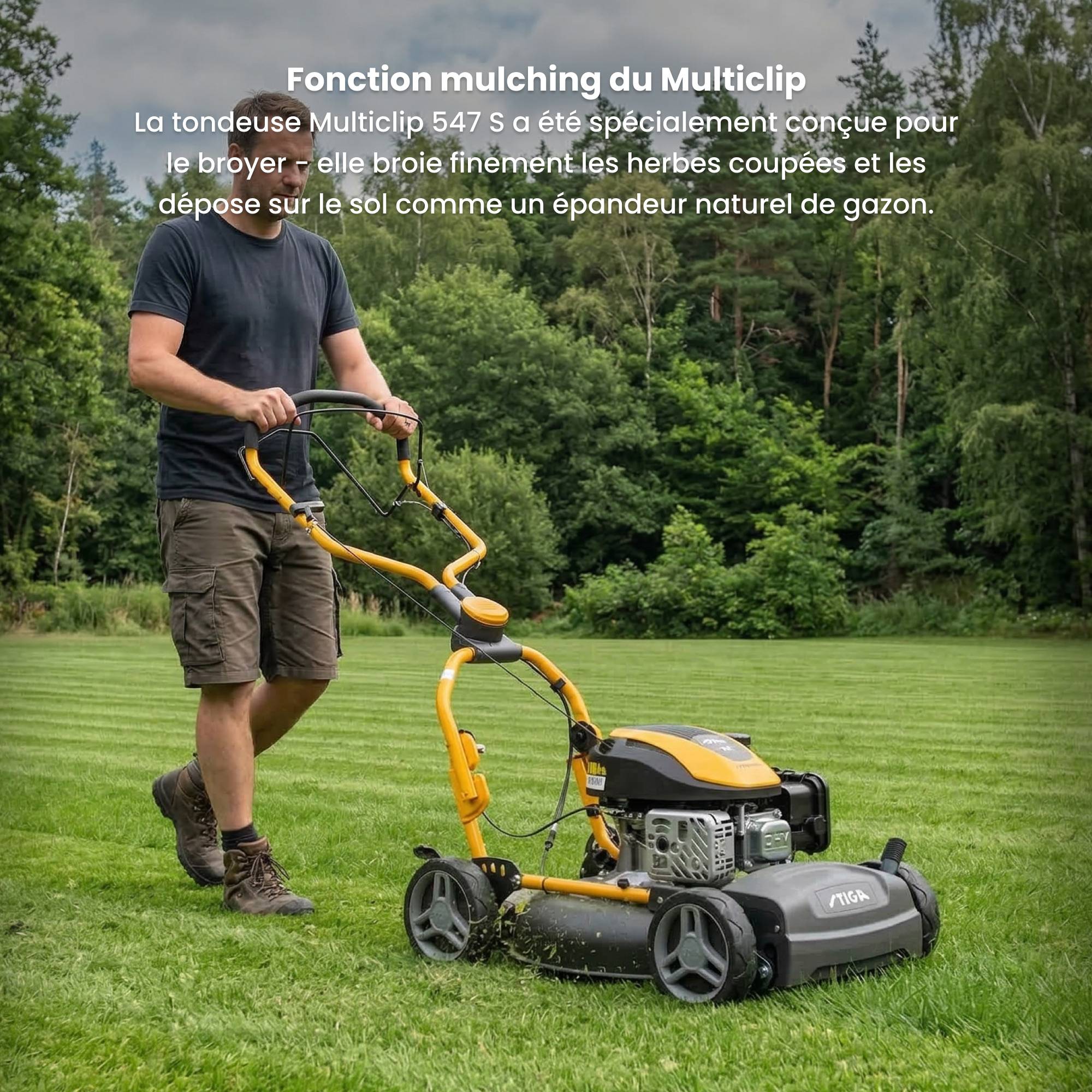 Stiga - Tondeuse MULTICLIP 547 S, 123cc, largeur 45 cm, mulching - STIGA - Image 5