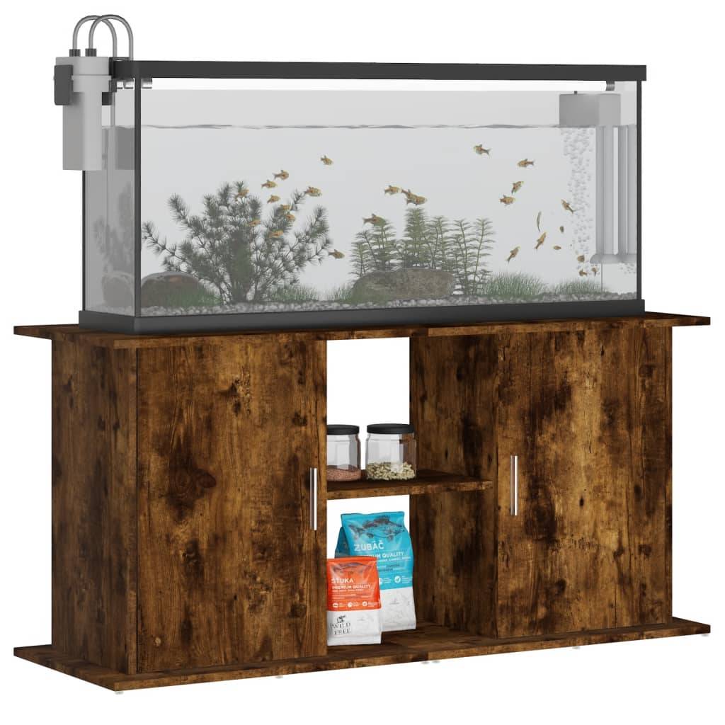 Grand Meuble Aquarium Bois d'ingénierie avec Rangement Chêne Fumé 121 cm - ComfortXL Outdoor Living - Image 3