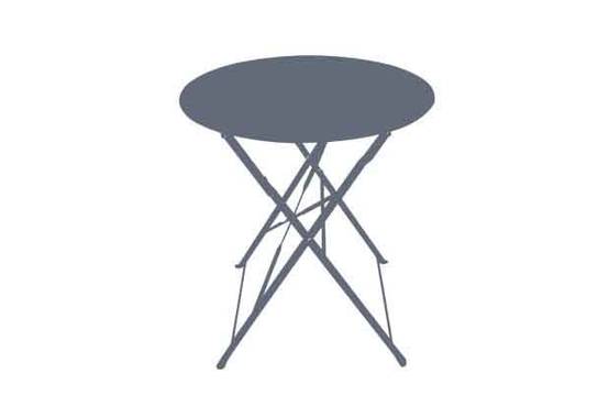 Châlet-Jardin - Table ronde d'extérieur pliante Bistro en acier - Gris Chalet & Jardin