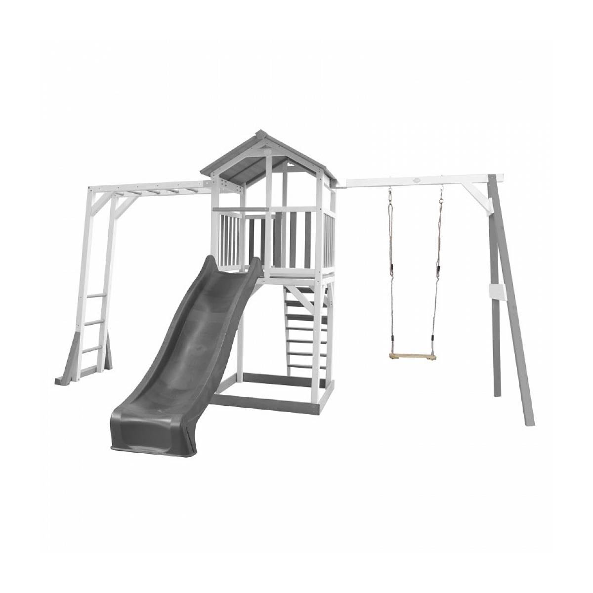 Structure de Jeu AXI Beach Tower Blanc et Gris avec Toboggan et Balançoire - Image 1