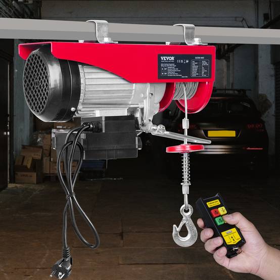 VEVOR Treuil électrique 1000kg, 1600W, télécommande sans fil, vitesse 10m/min, câble 12m. - Image 8