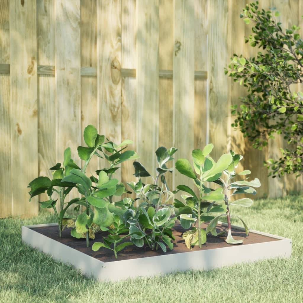 ComfortXL - Carré potager en acier pour jardin et terrasse 100x100x18,5 cm Blanc – ComfortXL Outdoor Living - Image 1