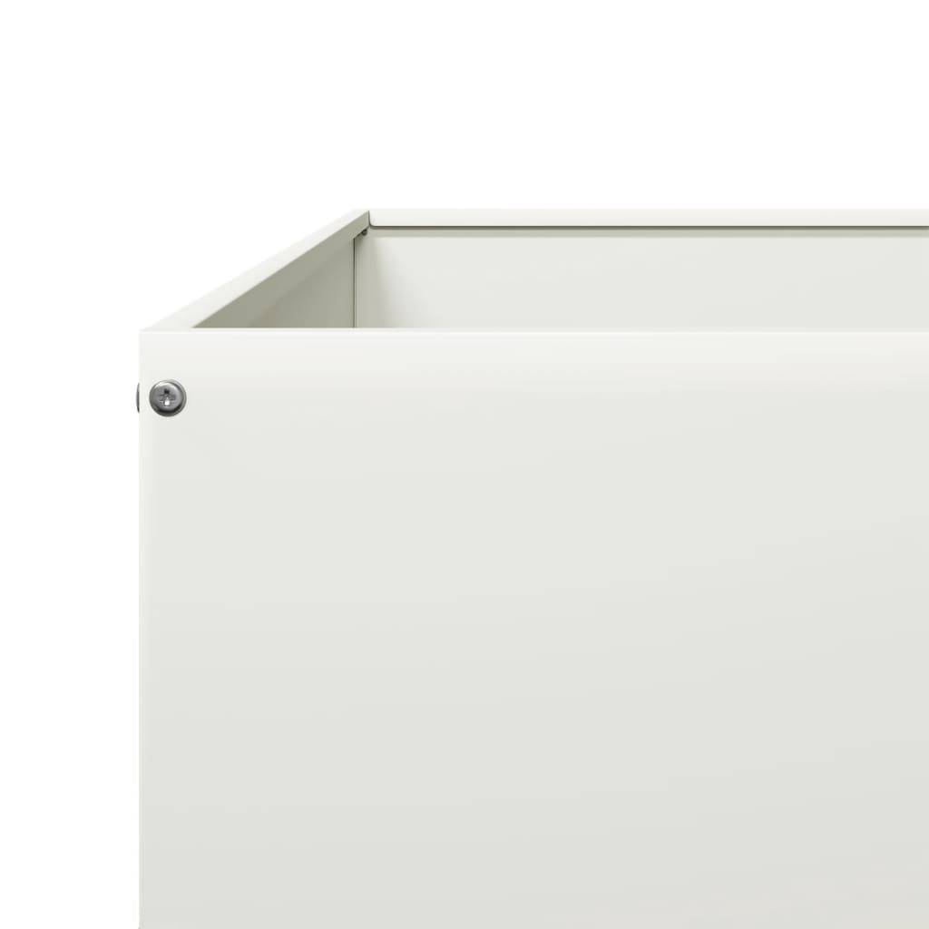 ComfortXL - Carré potager en acier pour jardin et terrasse 100x100x18,5 cm Blanc – ComfortXL Outdoor Living - Image 7