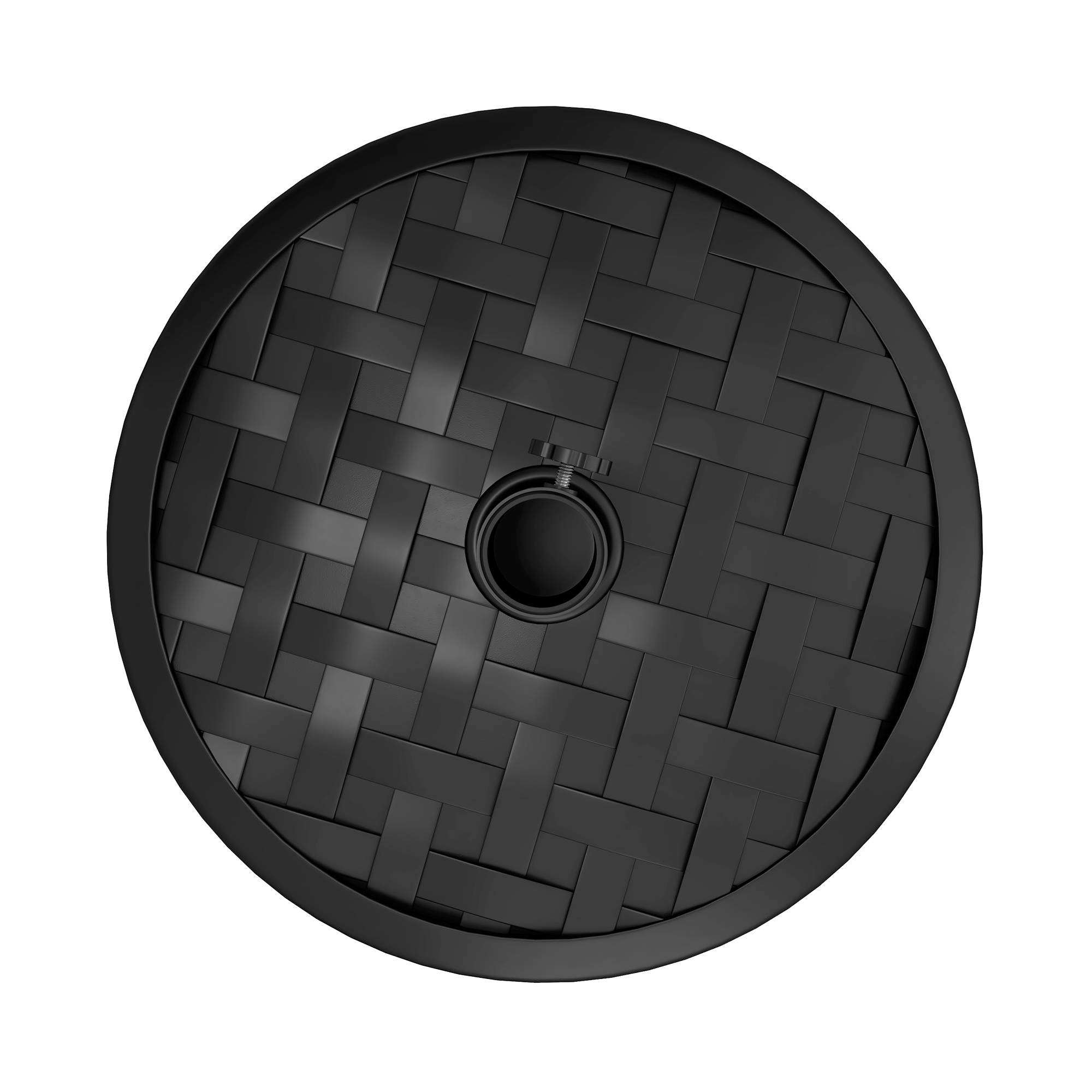 Pied parasol rond béton et résine jardin maintien stable 45cm noir - ComfortXL Outdoor Living - Image 9