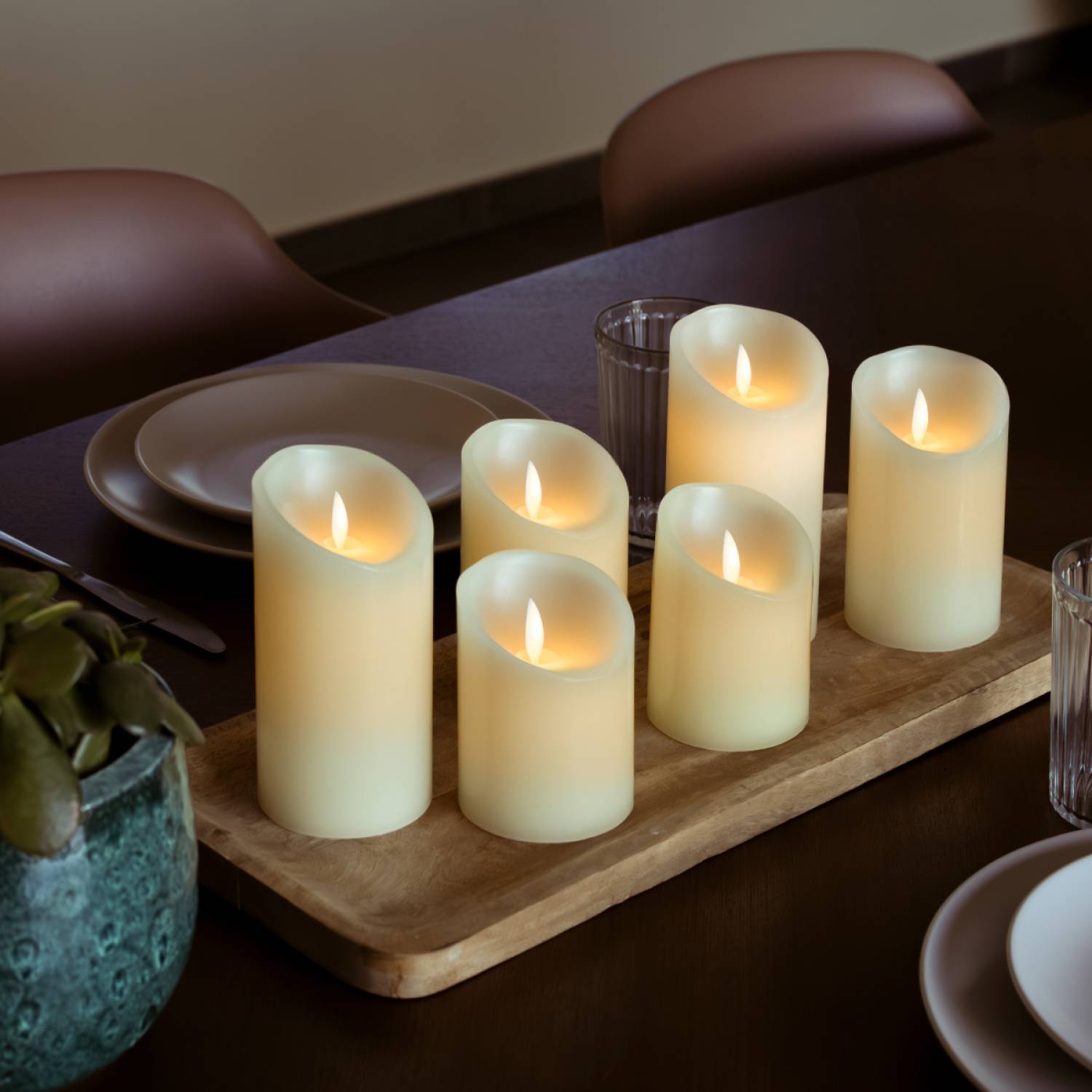 Lot de 2 bougies à LED 12.5 cm en cire avec télécommande, flamme vacillante - Vivezen - Imagen 5