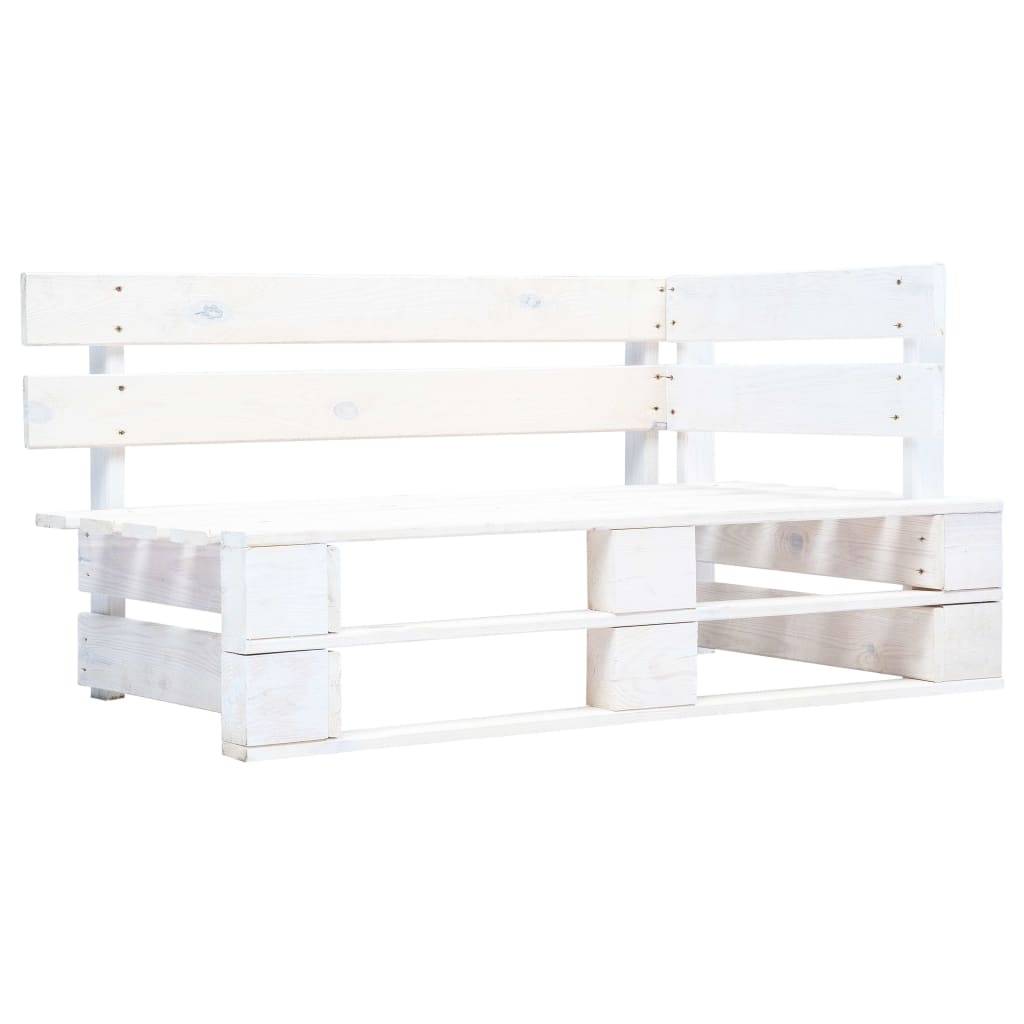 Vidaxl - Salon de jardin palette 4 pcs et coussins Pin imprégné de blanc vidaXL 3066787 - Image 2