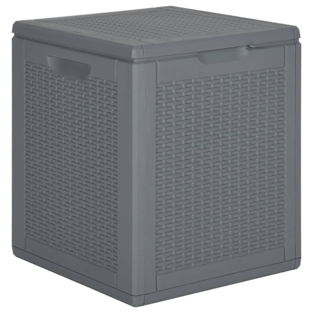Helloshop26 - Coffre boîte meuble de jardin rangement gris PP rotin 90 l - Imagen 1