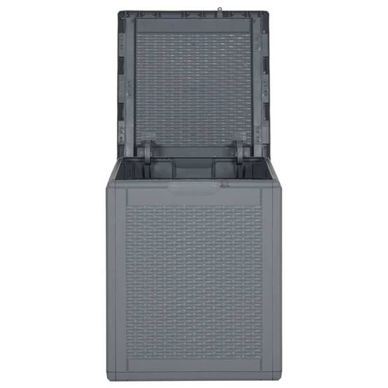 Helloshop26 - Coffre boîte meuble de jardin rangement gris PP rotin 90 l - Imagen 4