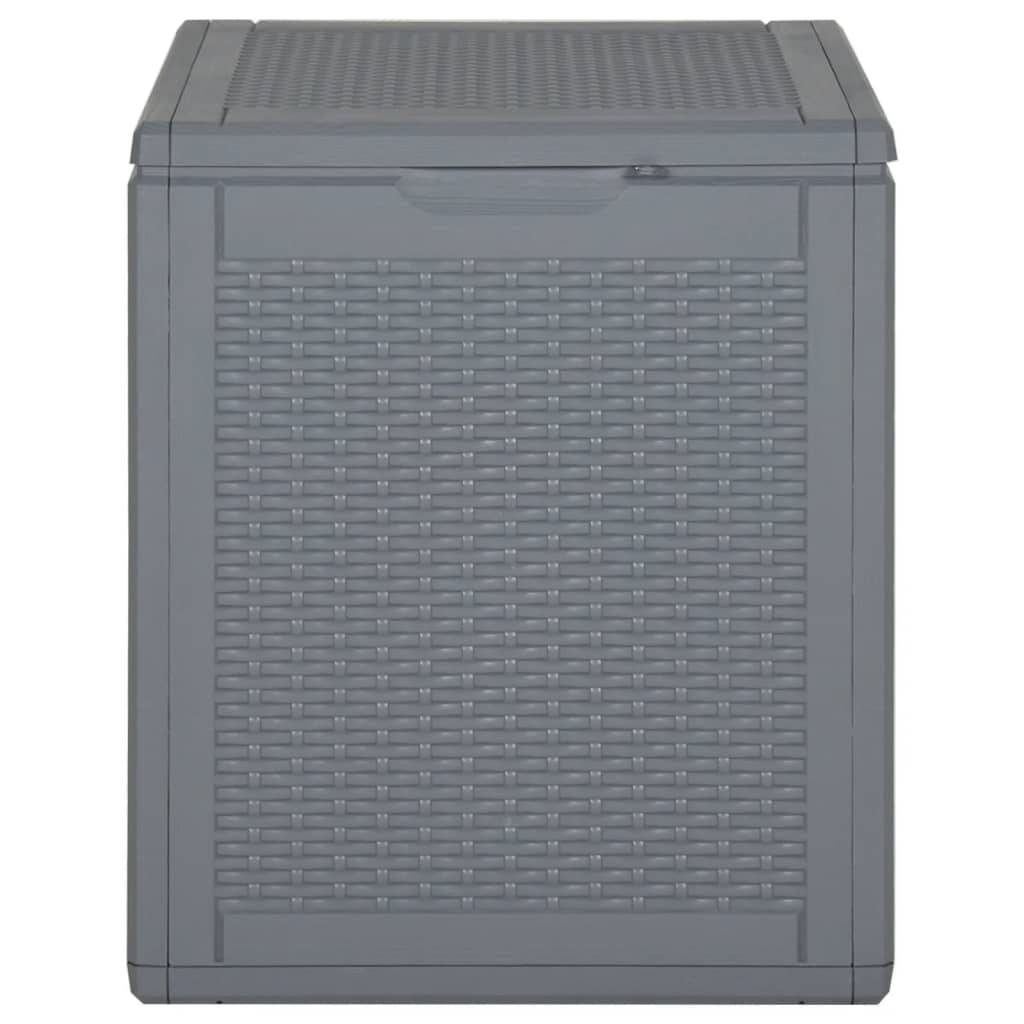 Helloshop26 - Coffre boîte meuble de jardin rangement gris PP rotin 90 l - Imagen 2