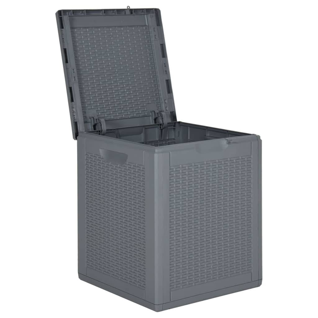 Helloshop26 - Coffre boîte meuble de jardin rangement gris PP rotin 90 l - Imagen 3