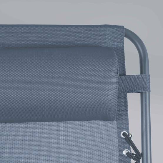 Oviala - Fauteuil relax de jardin en acier et textilène inclinable bleu foncé Monaco - Oviala - Image 5