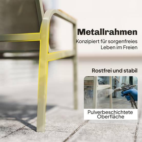 Ensemble salon de jardin métallique imperméable pour 4 personnes, canapé 2 places, 2 fauteuils et table, coloris vert - Image 6