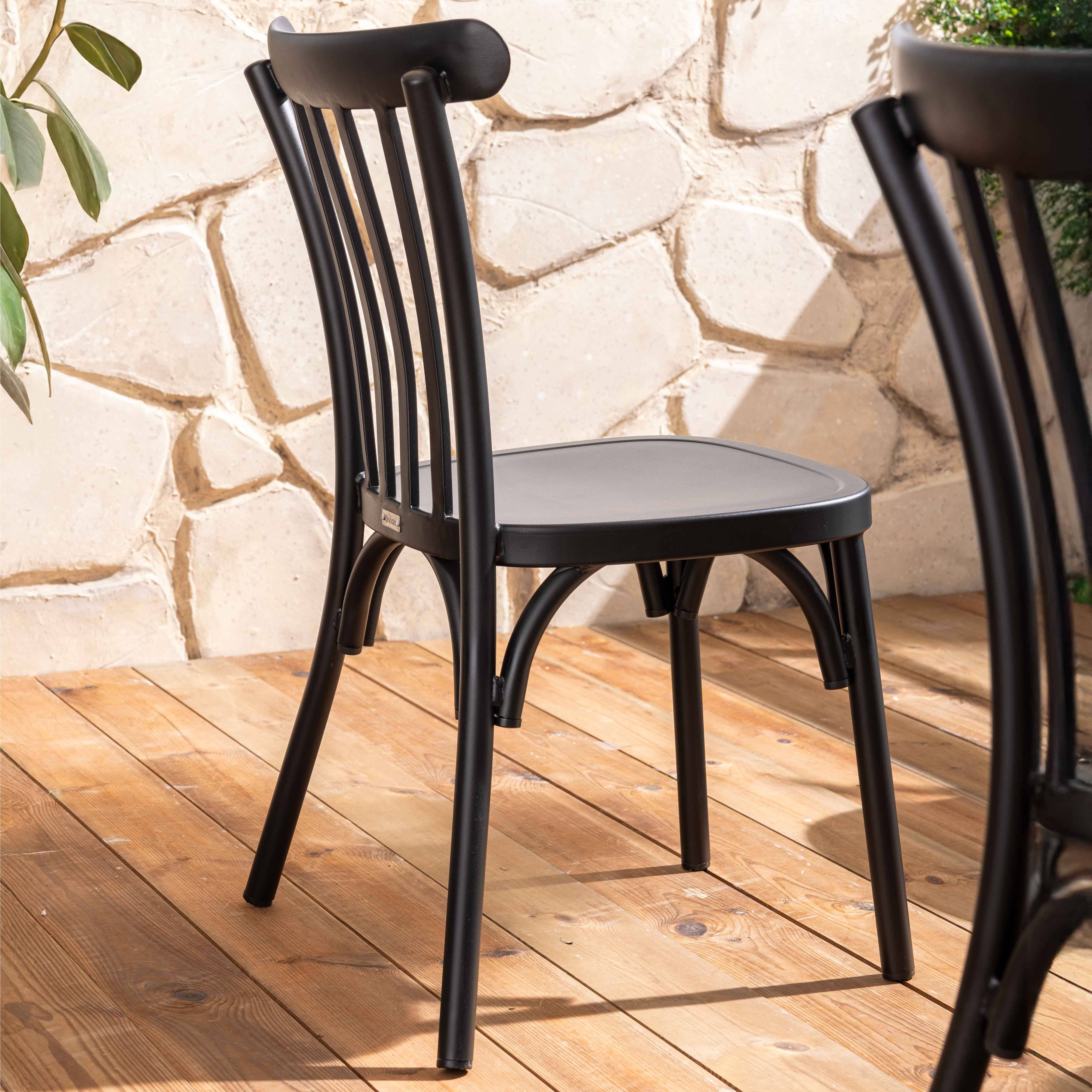 Oviala - Chaise de terrasse en aluminium noire Braga - Oviala - Image 4
